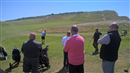 The 6th SES Open @Seaford Head 25/06/2016 - Richard Ireland on the 1st while (L-R) "H", Phil, DJ, Andy and Mike admire the swing!