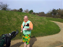 Andy Attard shows off his new 'spring collection' on the 6th tee at Pedham Place