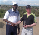 Daniel Jayeola congratulating David Holmes on winning the (4th)SES Open @Seaford Head Gc 28/06/2014.