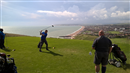 The 6th SES Open @Seaford Head 25/06/2016 - Steve "the pro" Maggs on the 18th while Ron and "H" look on