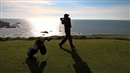 The CEO strikes a beautiful 5 iron to the heart of the green - Nefyn & District, May 2015