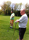 Royal Blackheath 06th May 2013 -  Andy and Paul waiting to t-off at the 1st