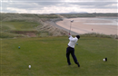 Phil carves one onto the beach - the bloke and his dog were OK though