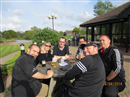 The Blue & the Red (with black tops), enjoying the 19th hole. Weald of Kent