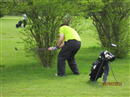 Steve Hunt negotiating a skilful escape from under a bush....it worked. Weald of Kent