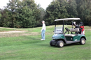 Taylor plays wrong ball and concedes hole!
