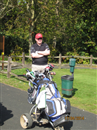 Mark Coleman, with his emblematic red cap.  Ham Manor, Sussex
